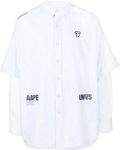 AAPE BY *A BATHING APE Overhemd met logoprint Blauw