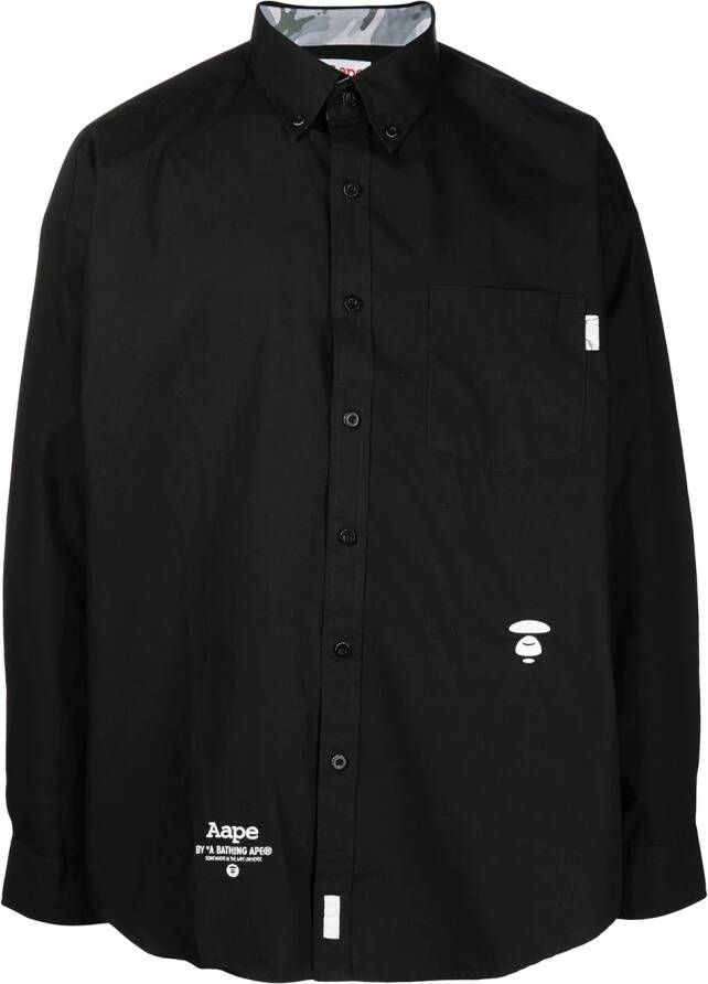 AAPE BY *A BATHING APE Overhemd met patch Zwart