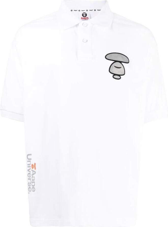 AAPE BY *A BATHING APE Poloshirt met patchdetail Wit