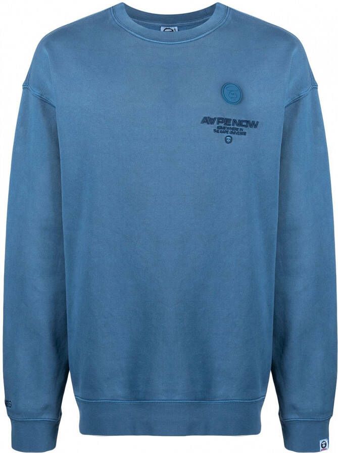 AAPE BY *A BATHING APE Sweater met geborduurd logo Blauw