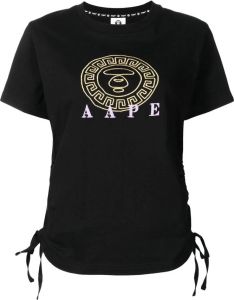AAPE BY *A BATHING APE T-shirt met geborduurd logo Zwart