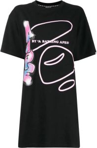 AAPE BY *A BATHING APE T-shirt met graffiti-print Zwart