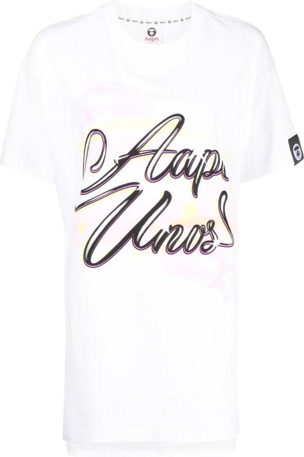 AAPE BY *A BATHING APE T-shirt met logo Wit