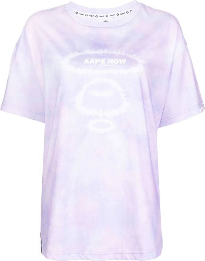 AAPE BY *A BATHING APE T-shirt met logoprint Paars