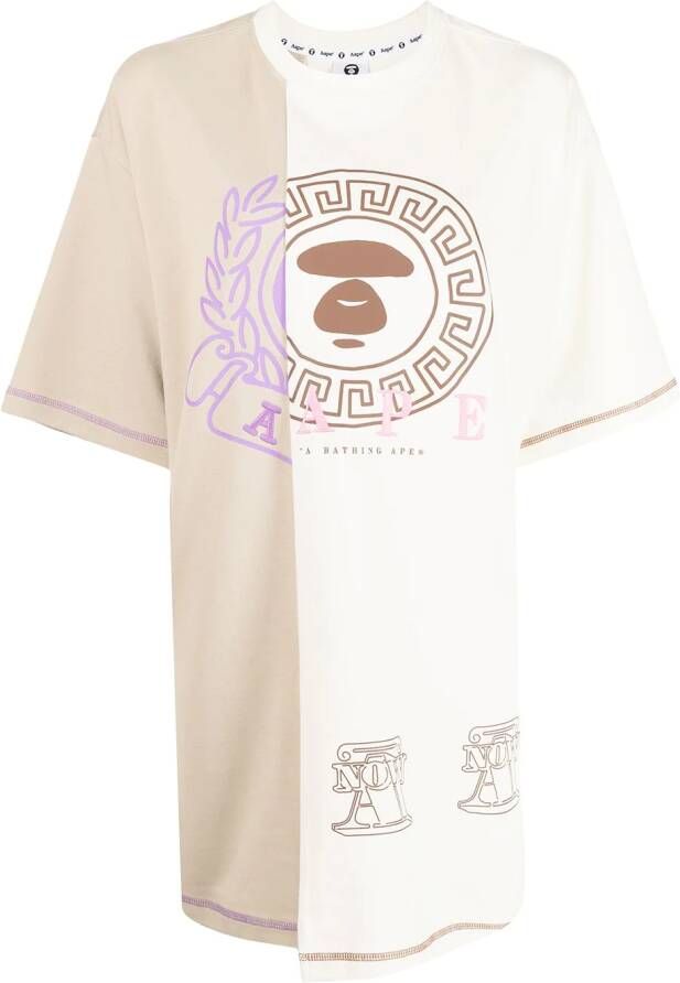 AAPE BY *A BATHING APE T-shirtjurk met logoprint Bruin