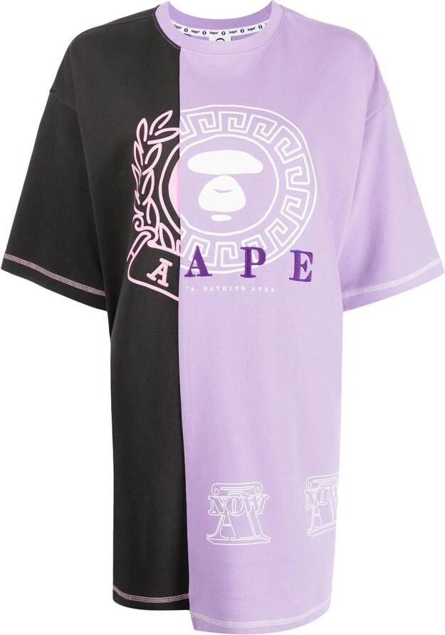 AAPE BY *A BATHING APE T-shirtjurk met logoprint Paars