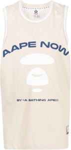 AAPE BY *A BATHING APE Tanktop met logoprint Geel