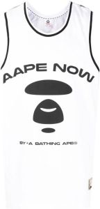 AAPE BY *A BATHING APE Tanktop met logoprint Wit