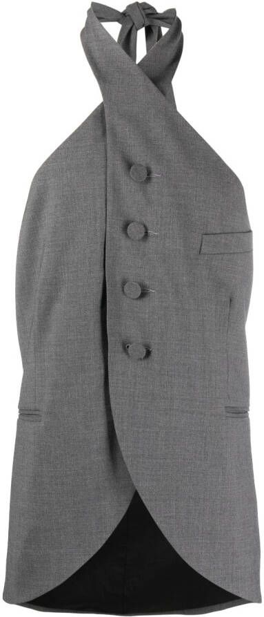 AARON ESH Gilet met halternek Grijs