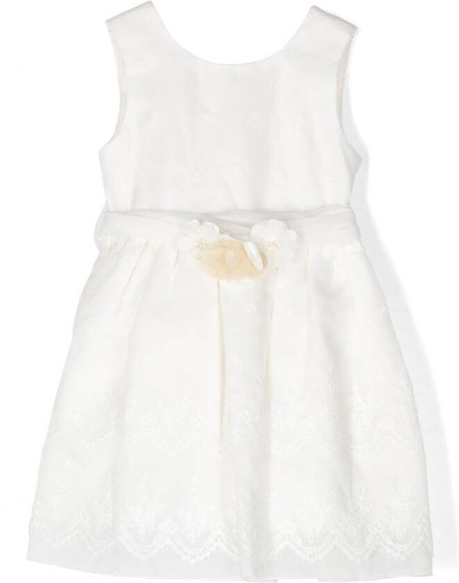 Abel & Lula Jurk met bloe patch Wit
