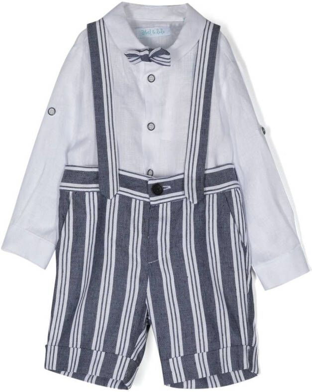 Abel & Lula Gestreepte shorts en shirt Blauw