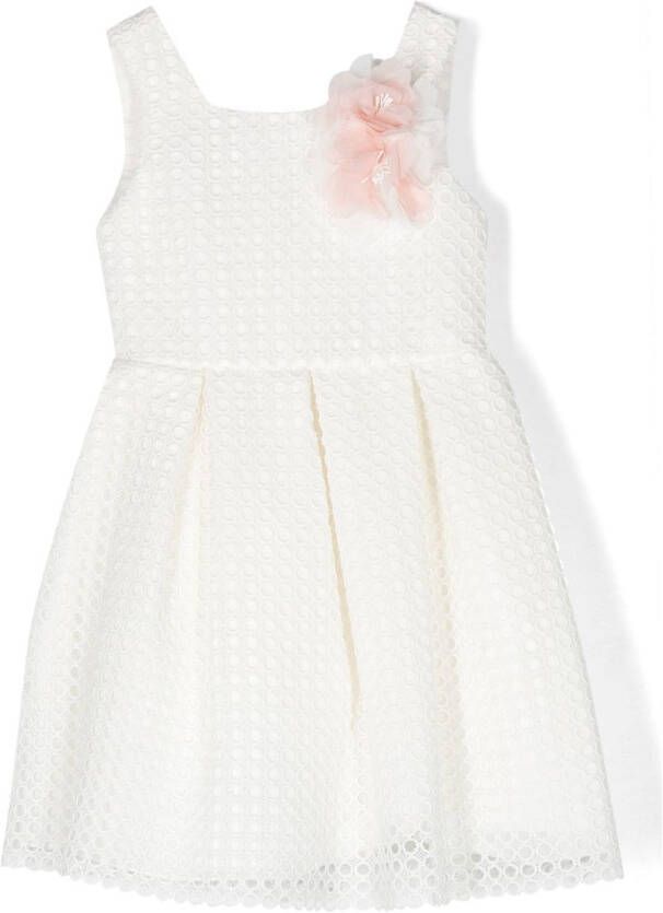 Abel & Lula Jurk met bloe patch Wit