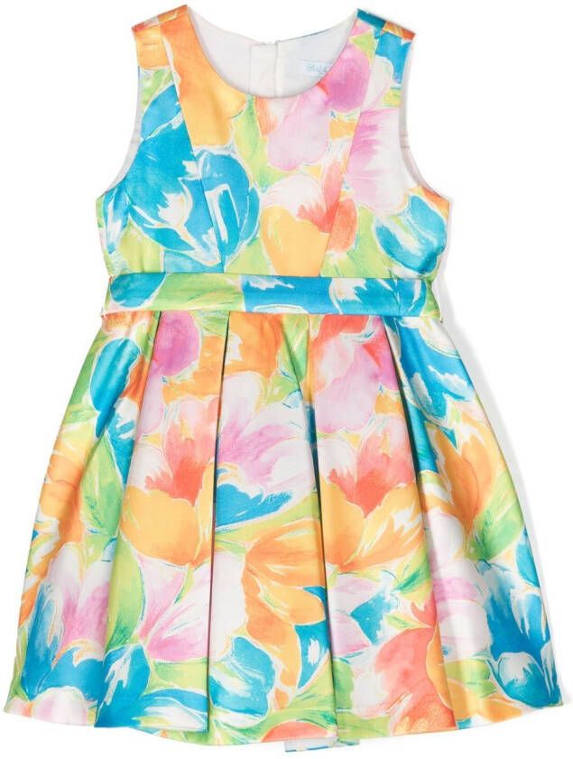 Abel & Lula Jurk met bloe print Oranje
