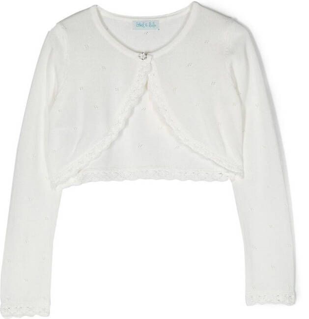 Abel & Lula Vest met afwerking van kant Wit