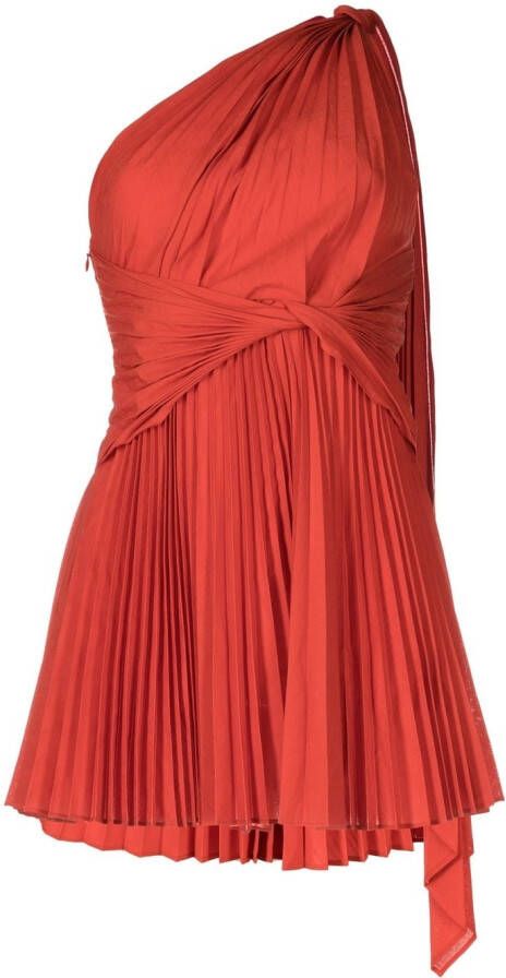 Acler Asymmetrische mini-jurk Rood