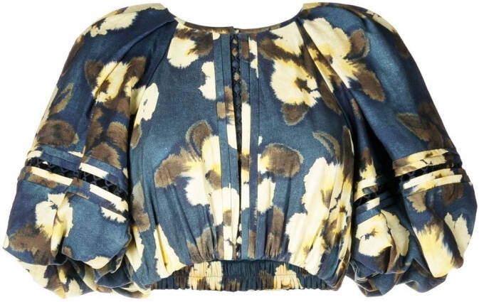 Acler Cropped blouse Blauw