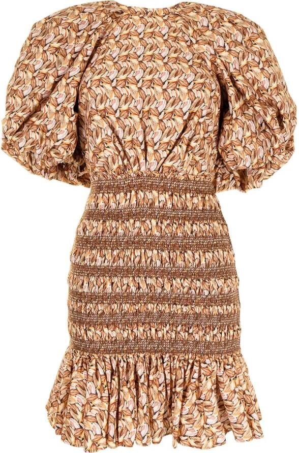 Acler Jurk met print Bruin