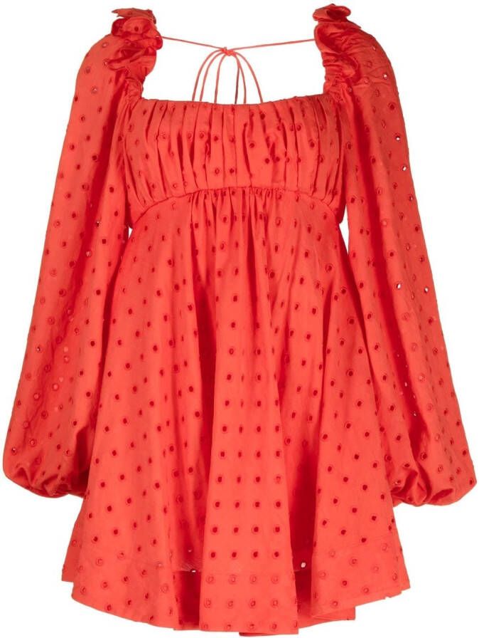 Acler Mini-jurk met pofmouwen Rood