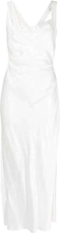 Acler Satijnen midi-jurk Wit