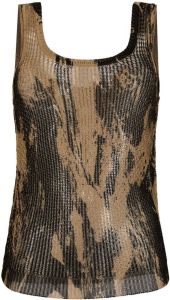 Acne Studios abstract-print knitted top Beige