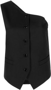 Acne Studios asymmetrical waistcoat blouse Zwart