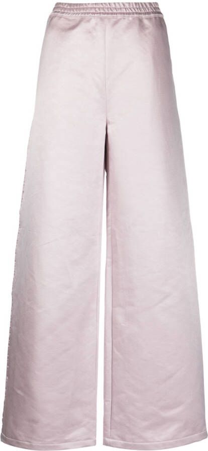 Acne Studios Broek met geborduurd logo Roze