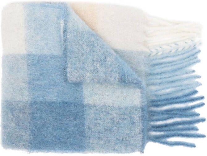 Acne Studios Geruite sjaal Blauw