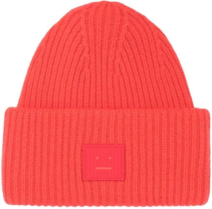 Acne Studios Ribgebreide muts Rood