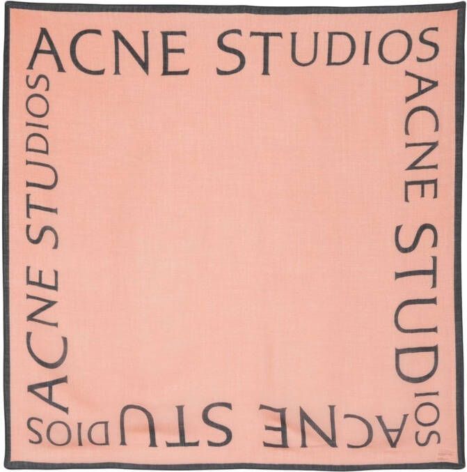 Acne Studios Sjaal met logoprint Roze