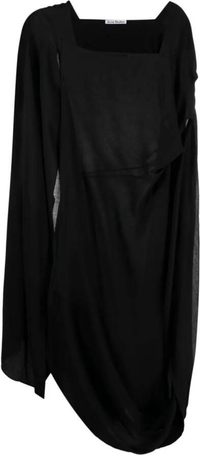 Acne Studios Midi-jurk met cape-design Zwart