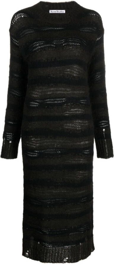 Acne Studios Opengebreide jurk Zwart