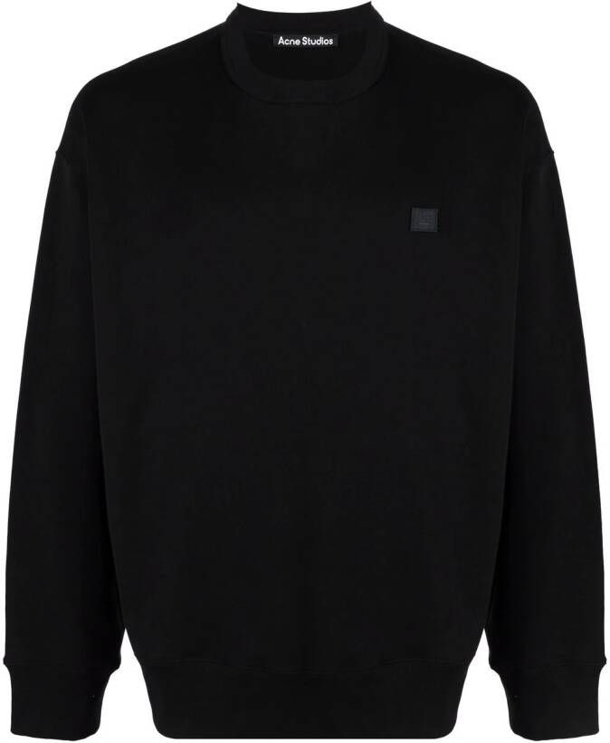 Acne Studios Sweater met Face-patch Zwart