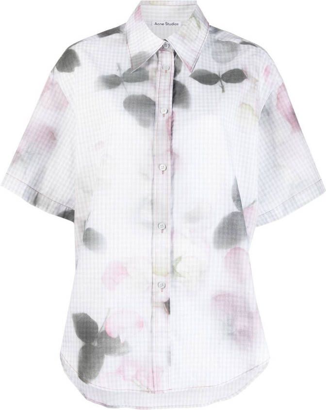 Acne Studios T-shirt met bloemenprint Roze