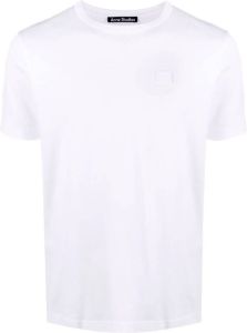 Acne Studios T shirt met Face patch unisex biologisch katoen XXL Wit