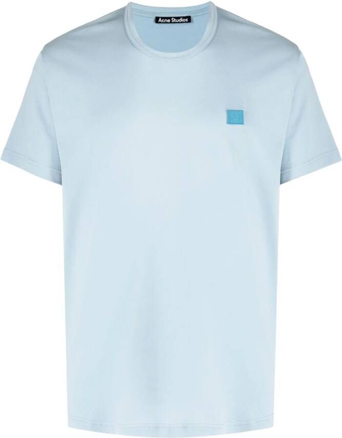 Acne Studios T shirt met Face print unisex biologisch katoen XXS Blauw
