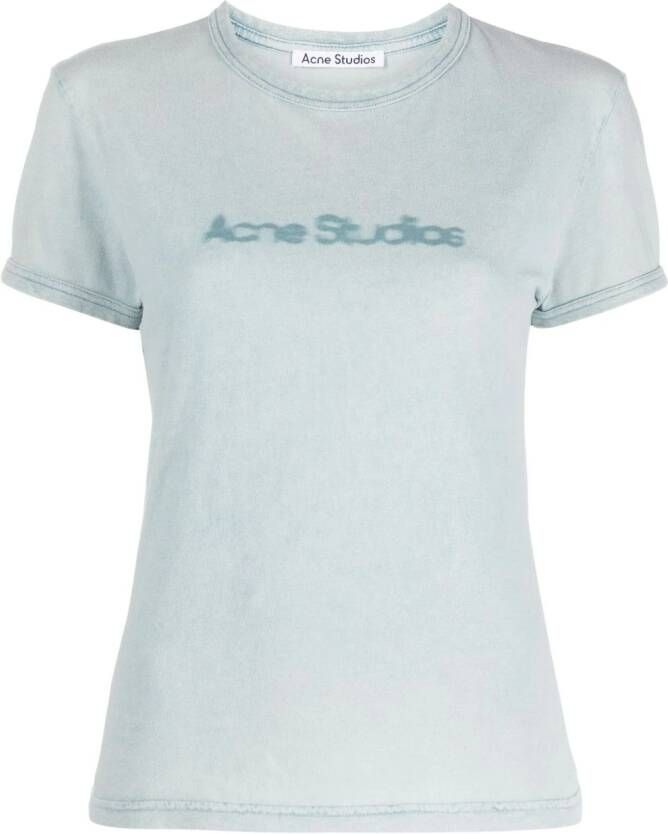 Acne Studios T-shirt met logoprint Blauw