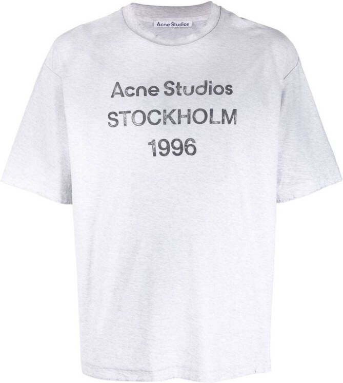 Acne Studios T-shirt met logoprint Grijs