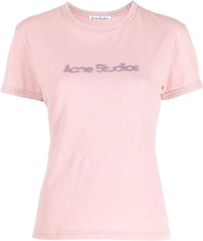 Acne Studios T-shirt met logoprint Roze