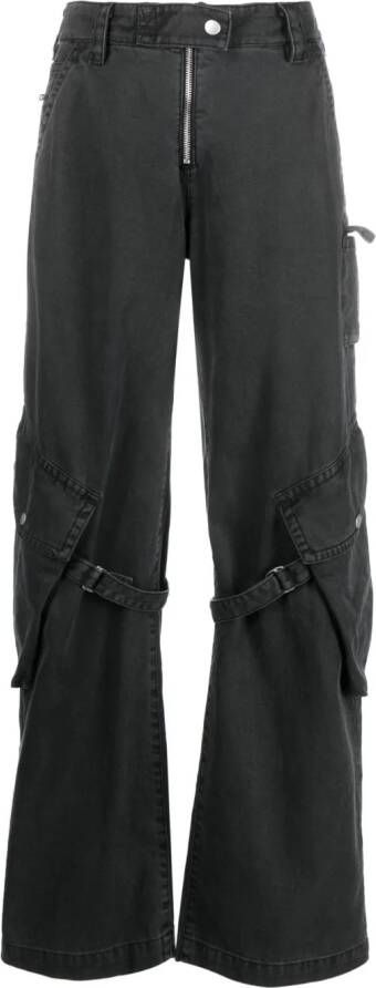 Acne Studios wide-leg cargo jeans Zwart