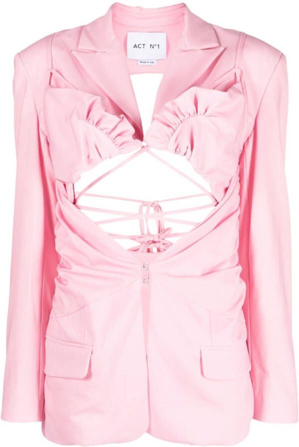 ACT Nº1 Gesmockte blazer Roze
