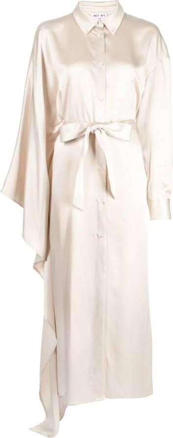 ACT Nº1 Jurk met asymmetrische afwerking Beige