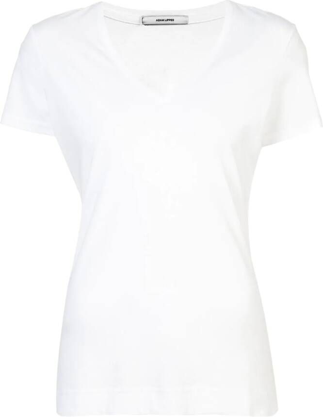 Adam Lippes T-shirt met V-hals Wit