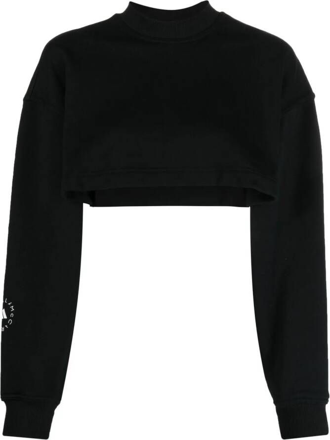 Adidas by Stella McCartney Cropped sweater Zwart