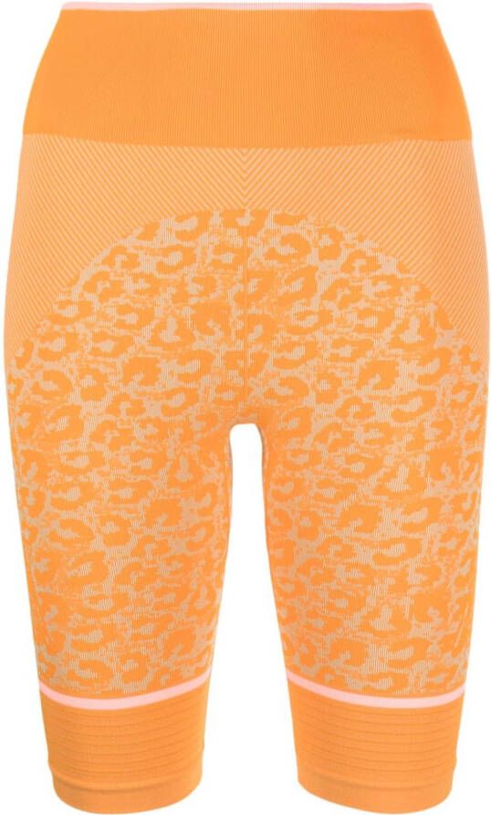 Adidas by Stella McCartney Fietsshorts met luipaardprint Oranje
