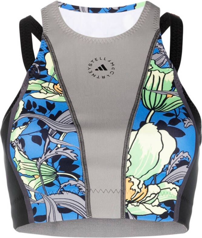 Adidas by Stella McCartney Bikinitop met bloemenprint Grijs