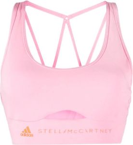 Adidas by Stella McCartney Sport-bh met logoprint Roze