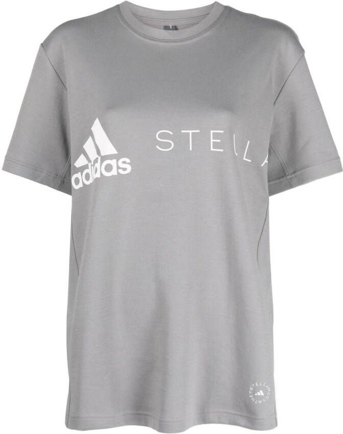 Adidas by Stella McCartney T-shirt met logoprint Grijs