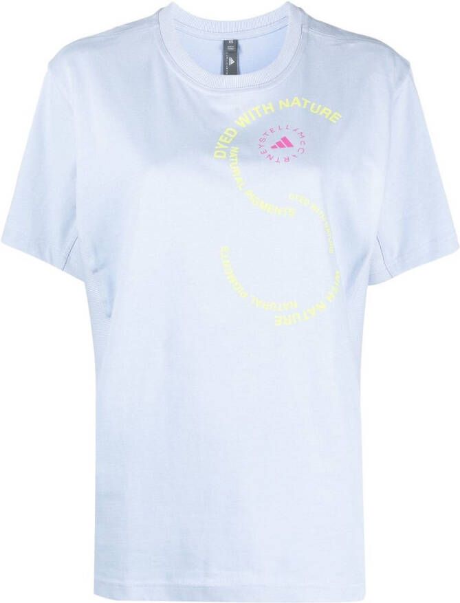 Adidas by Stella McCartney T-shirt met logoprint Paars