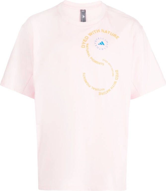 Adidas by Stella McCartney T-shirt met logoprint Roze