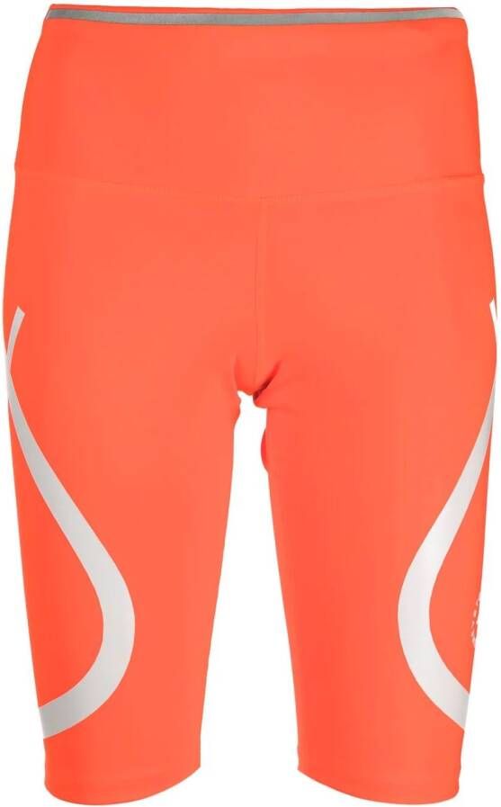 Adidas by Stella McCartney Trainingsshorts met logoprint Oranje